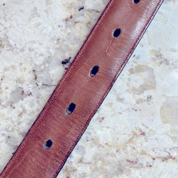 Vintage Coach USA Buckle Brass Leather 1” wide Belt BLK sz 34 - Picture 11 of 12